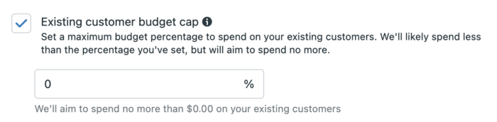 Existing Customer Budget Cap